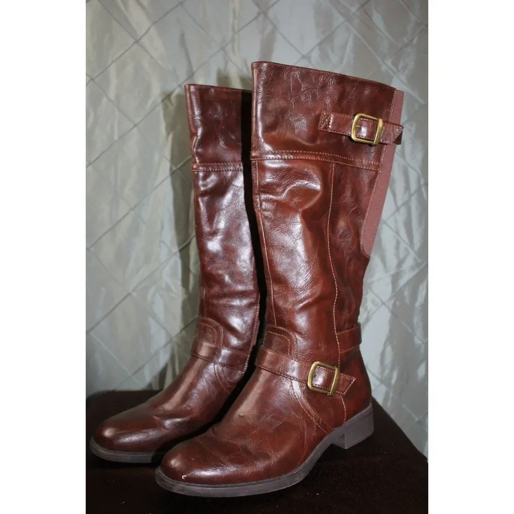 Kim‎ Rogers Rikki Below the Knee Brown Faux Leather Boot - Size 8M